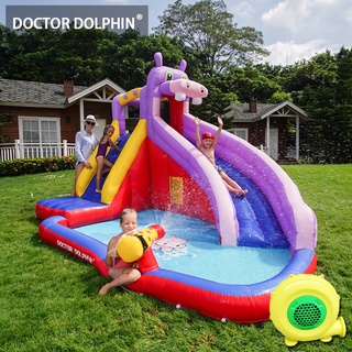 Dolphin Doctor Children Bouncy Castle Inflatable Castle Silde Outdoor Large Inflatable Playground