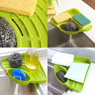 BK✿Kitchen Triangle Shelf Sink Dish Drain Rack Bathroom Soap Sponge Holder Storage (1)