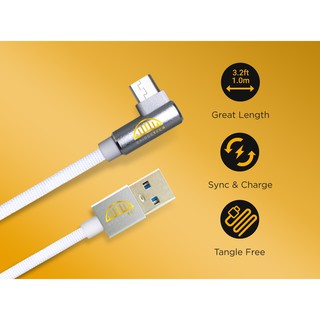 BRIDGETECH Micro Type Gaming USB Cable-WHITE