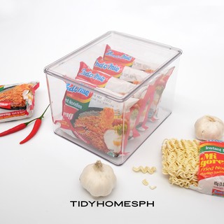 TIDYHOMESPH Clear Transparent Small Bin with Lid Cover