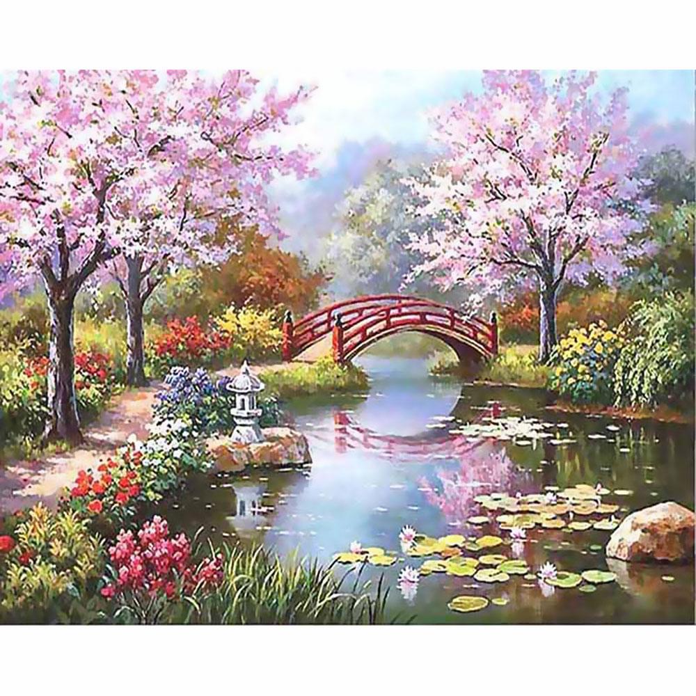 RB-Canvas Paint By Numbers Kit Oil Painting DIY Spring