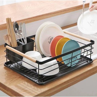Luckyy_Dish Rack Bowl Holder Stainless Steel Kitchen Sink Drying Shelf Cutlery Drainer Dish