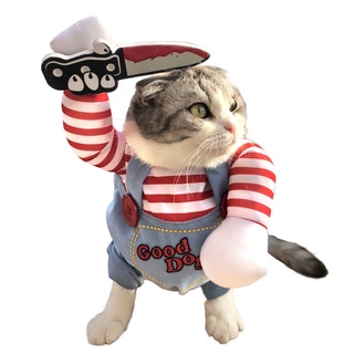 LIULIU Pet Deadly Doll Costume Dog Halloween Party Clothes Cat Apparel Accesories Outfits for Cats Small Medium Dogs Poodle Teddy Puppy Boy Girl 宠物玩偶服装 狗狗万圣节派对服饰 猫服装配件套装 贵宾泰迪宠物服饰