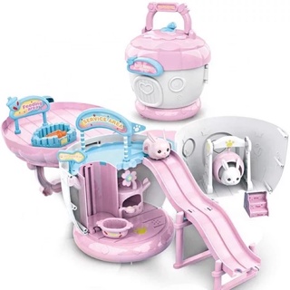 2 in 1 Toy Pet Rabbit Playground Doll House (1)