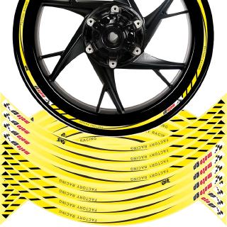 16PCS 17/18 Inch Motorcycle Reflective Rim Wheel Decals Wheel Hub Stickers MOTOGB Factory Racing