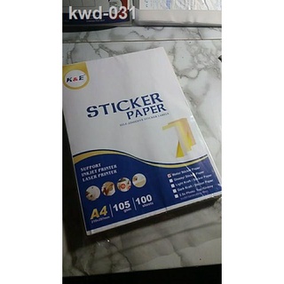 ♚(100pcs) Printable Adhesive Sticker Paper A4 105gsm matte & glossy for inkjet print