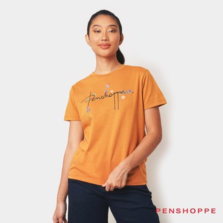 Penshoppe Women's Relaxed Fit Tee With Print (Mustard)