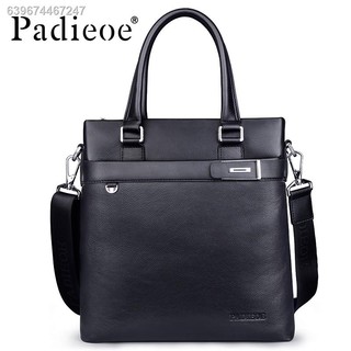 ●Padieoe Mens Briefcase Famous Brand Top Cowhide Leather Men Messenger Bag Luxury Handbags Shoulder