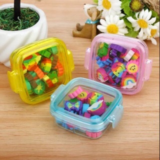 1 Box Cute Rubber Eraser Kid Gifts Various Shape (1)