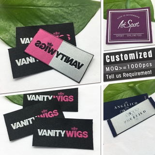 personalized woven label center folded sider label customized garment tag cotton silk polyester label