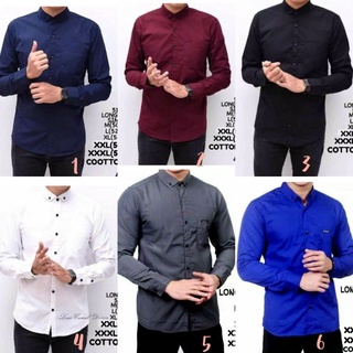 Plain Cotton Long Sleeve Formal Office Work Shirts For Men