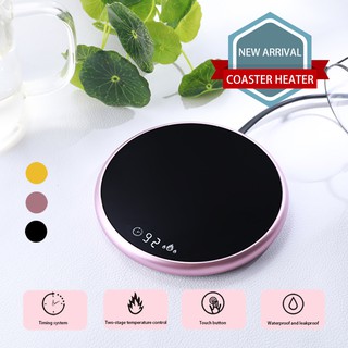 HOT! Thermostatic Heating Coaster 18W Electric Heated Drink Warmer Digital Touch Coffee Cup Heater with Timing Button