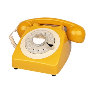 Corded PhonesCorded Retro Landline Phones Yellow Vintage Rotary Dial Telephone Antique Telephones fo