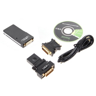 USB 2.0 UGA to VGA/DVI/HDMI HD 1920X1080 Video Image Adapter for Multiple Display Monitors Converter