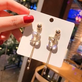 Pure Gold Electroplated 925 Silver Needle Simple Fashion Micro Set Earrings Tassel Long Style Elegant Earrings