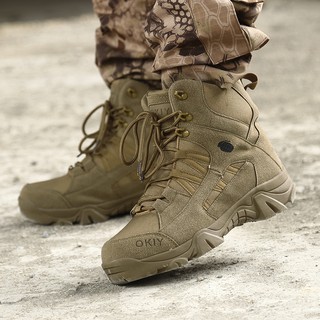Men Leather High-top Tactical Boots Fashion Sports Boots