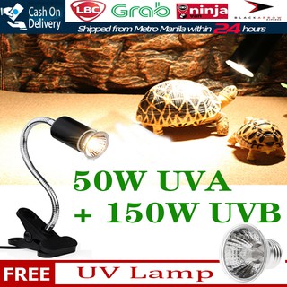 Reptile Lamp UVA UVB Flexible Clamp Lamp Holder Thermometer Turtle Basking Lamp Heat Light Kit (1)