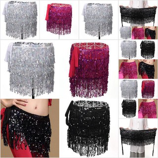 FCPH Belly Dance Costume Sequin Tassel Fringe Hip Scarf Belt Waist Wrap Skirt retail