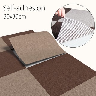 【ZOBA】30*30cm Carpet Tile Floor MatSquares Peel And Stick Adhesive
