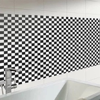 Home living room Wallpaper BLACK CHECKERS Checkered Self Adhesive 3D Waterproof PVC Wall decoration (4)