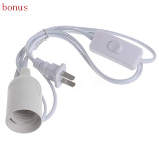 E27 Light Bulb Lamp Socket To US AC Plug Power Cord Adapter Off On Switch