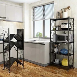 Foldable Kitchen Rack Shelves 3/4/5 Layers -- Folding Shelf,Collapsible Rack, Kitchen Organizer (1)