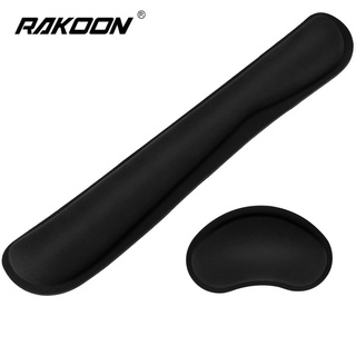 RAKOON Keyboard Wrist Rest Pad Wrist Rest Mouse Pad Memory Foam Superfine Fibre Durable Comfortable