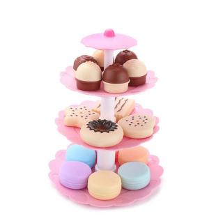Role Play Toys Simulated Mini Cake Biscuit Donut Dessert Tower Set (7)