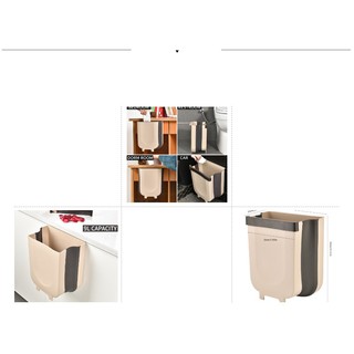 5 Liter Folding Waste Bin Kitchen Cabinet Door Wall-mounted Car Basket Trash Can-SUBEKYU Small (4)