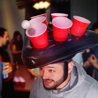 POPULAR New Inflatable Hat Game 6-Hole Floating Cup Holder Happy Swim Pool Durable Beer Pong Party Supplies (9)