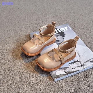 2021 spring new girl baby shoes Korean version of soft sole little girl single shoes toddler shoes little princess shoes casual leather shoes