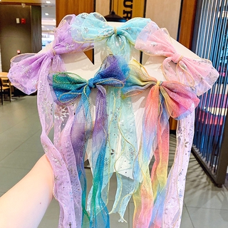 Girl Sequin Tassel Nets Yarn Hairpin Kid Cute Bow Hair Clip Baby Hair Clip Hair Accessories Headpieces