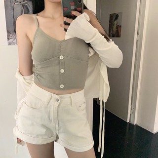 ♛┅▼PinSan Sando Type With Padding And Button Design Bralette For outdoorwear