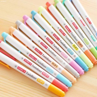 Markers◊Korean Highlighter Twinliner Soft Pastel Double-Head - 1pc