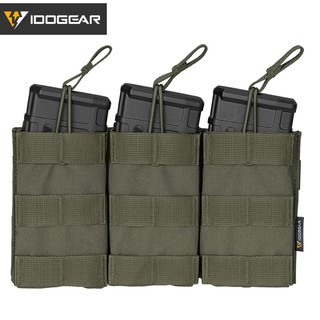 IDOGEAR Tactical Bag For 5.56 .223 Magazine Pouch Multicam Equipment MOLLE Modular Triple Open Top Military Pouch 3547