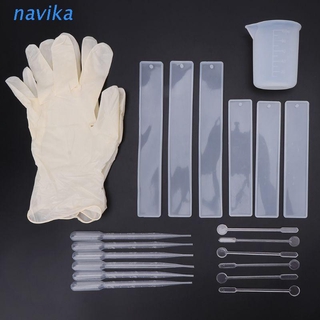 NAV 1 Set Rectangular Silicone Bookmark Mold DIY Bookmark Mould Epoxy Resin Jewelry Making Craft Material Tool Set jewellery making