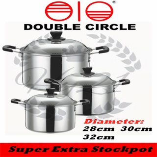DOUBLE CIRCLE Super Extra High Stockpot Cooking Casserole Stockpot 28/30/32cm DC-600