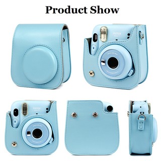PU Leather Camera Case Bag for Fujifilm Instax Mini 11 Instant Film Camera, Strap Including, 64PCS Album (6)