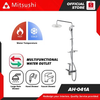 Mitsushi AH-041A 304 Stainless Steel Hot and Cold Shower Head Shower Handheld Spray Bidet and Faucet