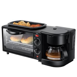 3 In 1 Toaster Fryer And Coffee Maker Electric Breakfast Machine - Black