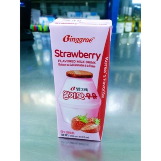 Dairy❒Binggrae Strawberry/Lychee and Peach/Melon Flavored Milk Drink 200ml