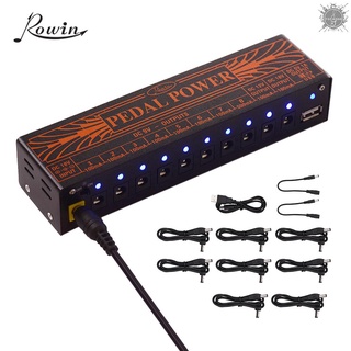 ♥TO♥ Rowin Compact Size Guitar Effect Power Supply Station 10 Isolated DC Outputs for 9V 12V 18V Guitar Effects with 5V USB Output