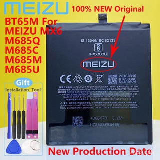 100% Original 3060mAh BT65M Battery For Meizu MX6 Mobile Phone Battery With Tracking Number