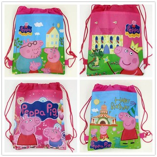 Peppa Pig Candy Gifts Bags Beam Pocket Toys Drawstring Bag For Kids Party Supply