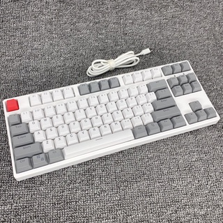 New mechanical gaming keyboard PBT keycap, 87 keys, USB wired keyboard, hot-swappable, white light