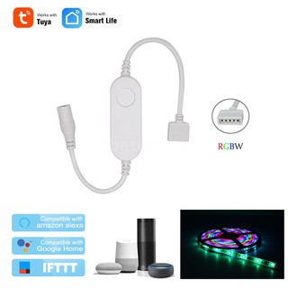 ☞Better Tuya WiFi LED Controller Wireless Smart Controller with RGBW Interface Strip Light Voice Control Compatible with Google Home & for Amazon Alexa IFTTT Smart Phones App Colors Adjustable