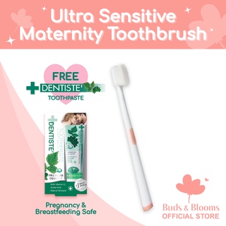 Buds & Blooms Ultra Sensitive Maternity Toothbrush - Peach w/ FREE Dentiste Toothpaste