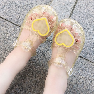 European and American fashion summer baby girl Baotou jelly sandals casual love princess shoes