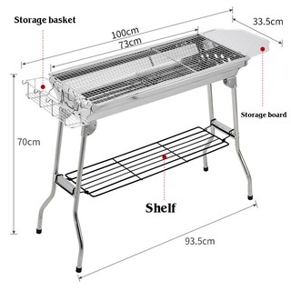 Portable Foldable Stainless Steel Outdoor Charcoal BBQ Grill Stainless Steel Barbecue grill