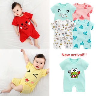 【Ready Stock】 Baby Romper Jumper Clothing Kids Cartoon Hort Sleeve Newborn Jumpsuit Cartoon Pattern Crawling Clothes 100% Cotton Baby Clothes